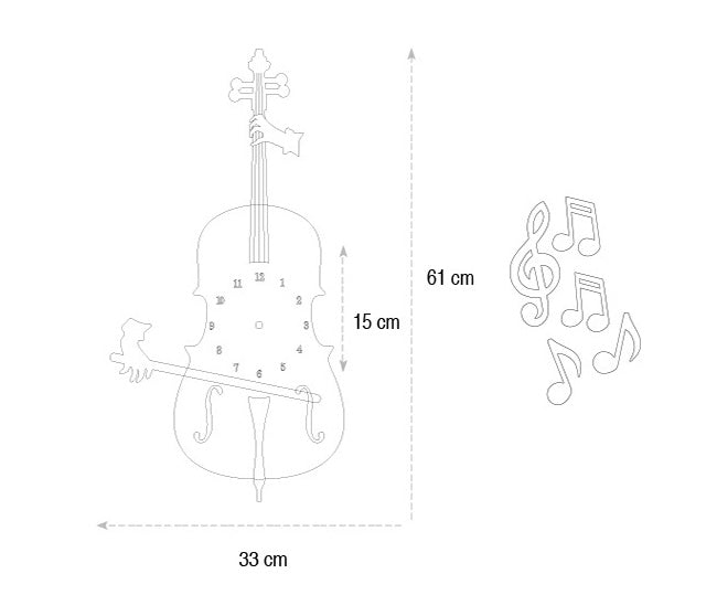 Moderne Geigenwanduhr